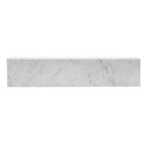 TILE & TOP 21 in. Bianco Marble Vanity Sidesplash in Carrara White