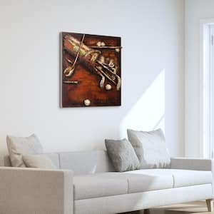 32 in. x 32 in. "Tee Time" Mixed Media Iron Hand Painted Dimensional Wall Art