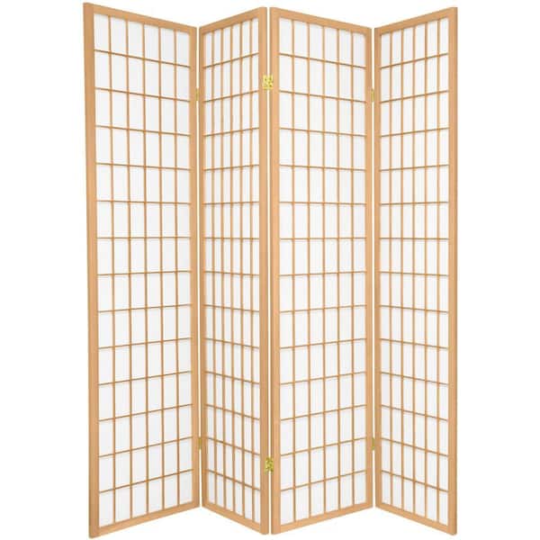 6 ft. Natural 4-Panel Room Divider