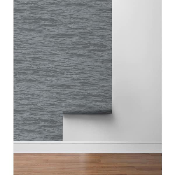 NextWall Cove Grey Serene Sea Peel and Stick Wallpaper 30.75 sq