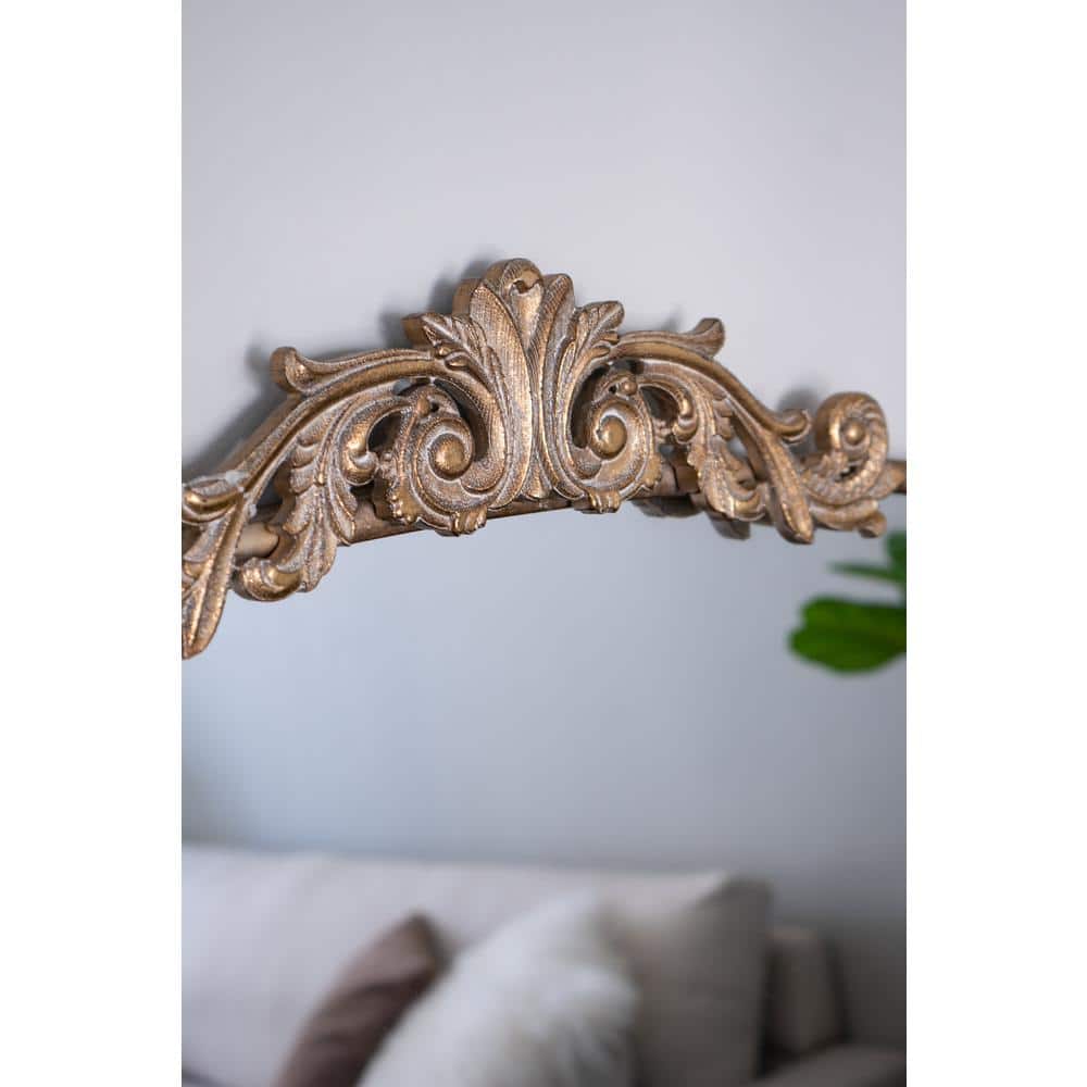 Luxurious Gold-Framed Rectangular Wood Dresser Mirror 40"x31"