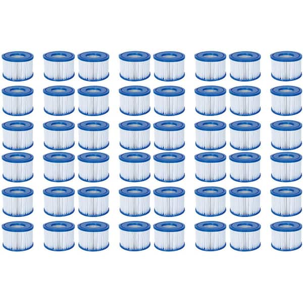 Bestway SaluSpa Antimicrobial Antibacterial Type VI Pool Filter Cartridges (48-Pack)