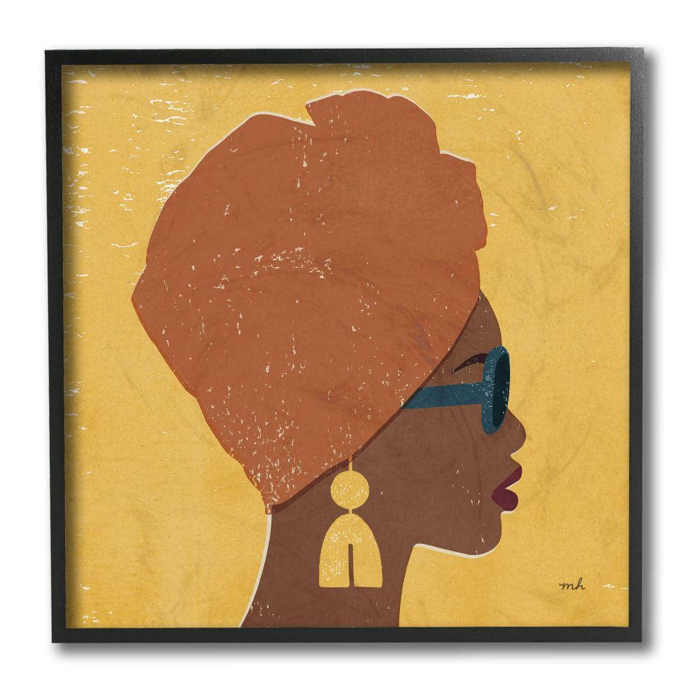 Female Couture Head Wrap Glam Fashion by Moira Hershey Framed People Wall Art Print 12 in. x 12 in -  Stupell Industries, ac-467_fr_12x12