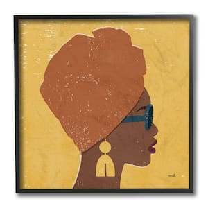 "Female Couture Head Wrap Glam Fashion" by Moira Hershey Framed People Wall Art Print 12 in. x 12 in.