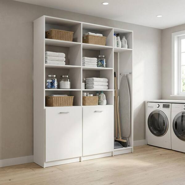 MODULAR CLOSETS Alto Laundry Room 63 in. W Grey 2-Shelf Tower with