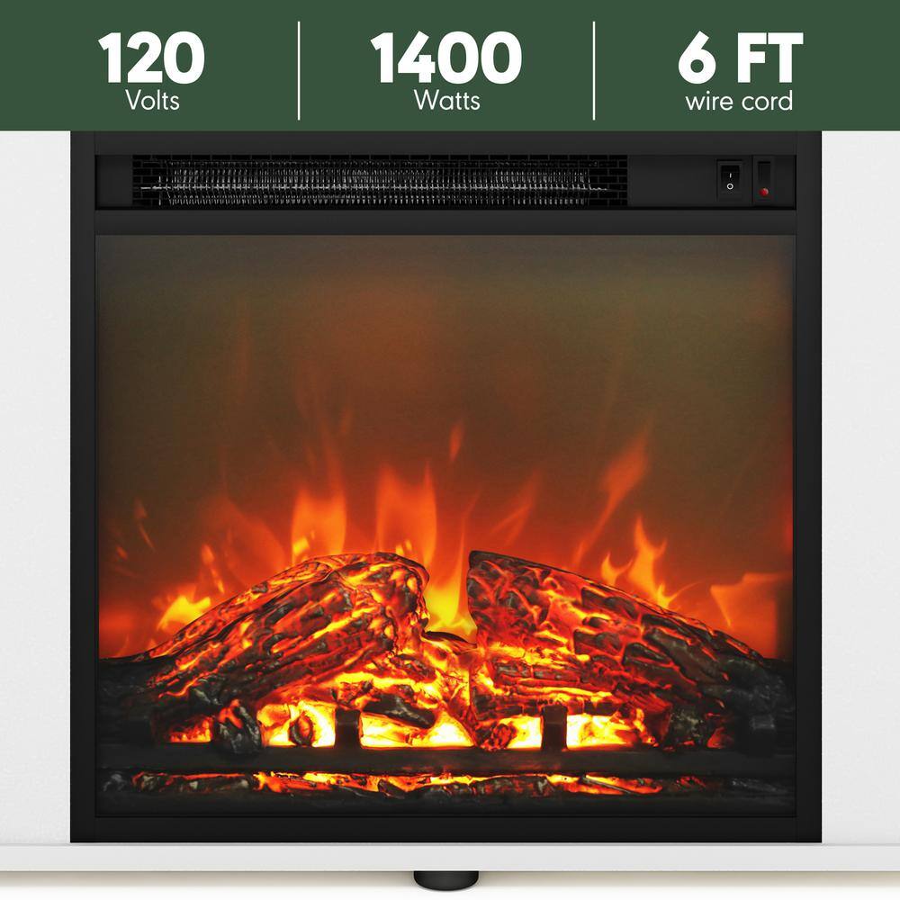Rustic Oak 70 Inch TV Stand with Electric Fireplace