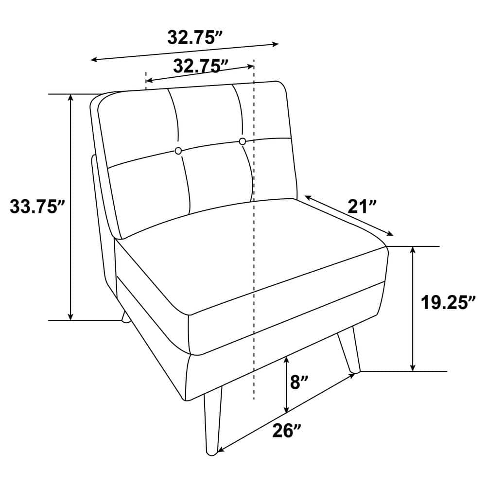 Churchill 32.75" Gray Manufactured Wood Modular Armless Chair