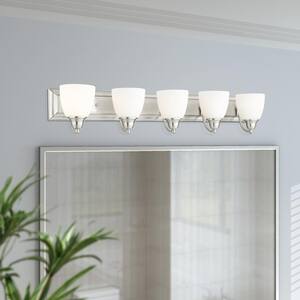 Springfield 5 Light Brushed Nickel Bath Vanity