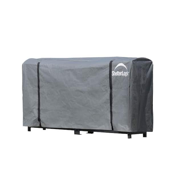 ShelterLogic 8 ft. W x 3 ft. H x 1 ft. D Universal Full-Length Firewood Rack Cover with 2-Zipper Closure and Anti-Fungal Properties