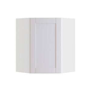 Washington Vesper White Plywood Shaker Stock Assembled Corner Kitchen Cabinet Diagonal Soft Close Left (20" x 36" x 12")