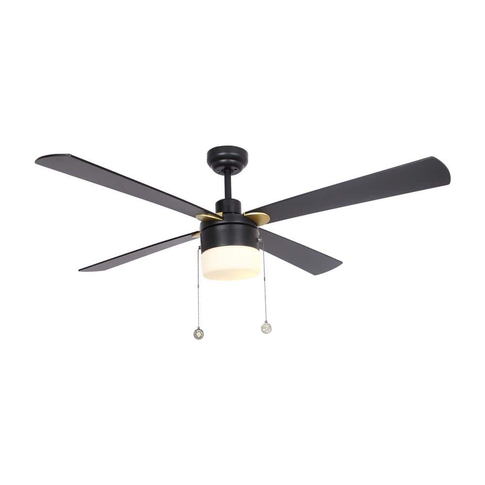 Alrich 52 in. LED Indoor Black Ceiling Fan with Light Kit and Pull Chain price history on PriceWatchPro