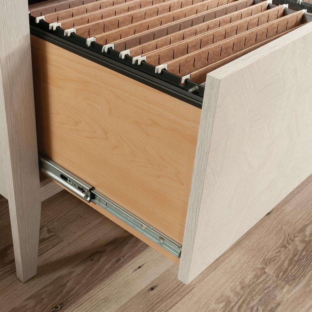 Glacier Oak 2-Drawer Lockable Lateral File Cabinet