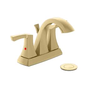 Bryson 4 in. Centerset 2-Handle Bathroom Faucet in Matte Gold