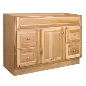 Hampton 48 in. W x 21 in. D x 33.5 in. H Bath Vanity Cabinet without Top in Hickory