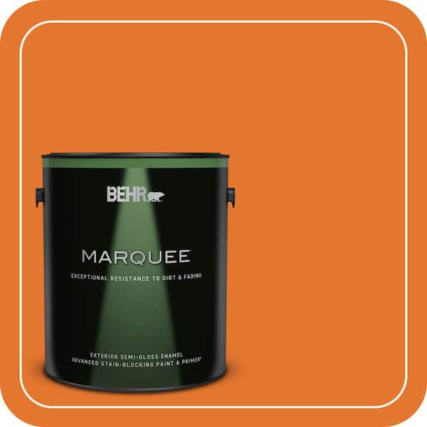BEHR MARQUEE 1 gal. #250B-7 Crushed Orange Semi-Gloss Enamel Exterior Paint & Primer