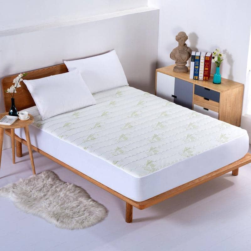 Twin Size White Bamboo Hypoallergenic Waterproof Mattress Pad