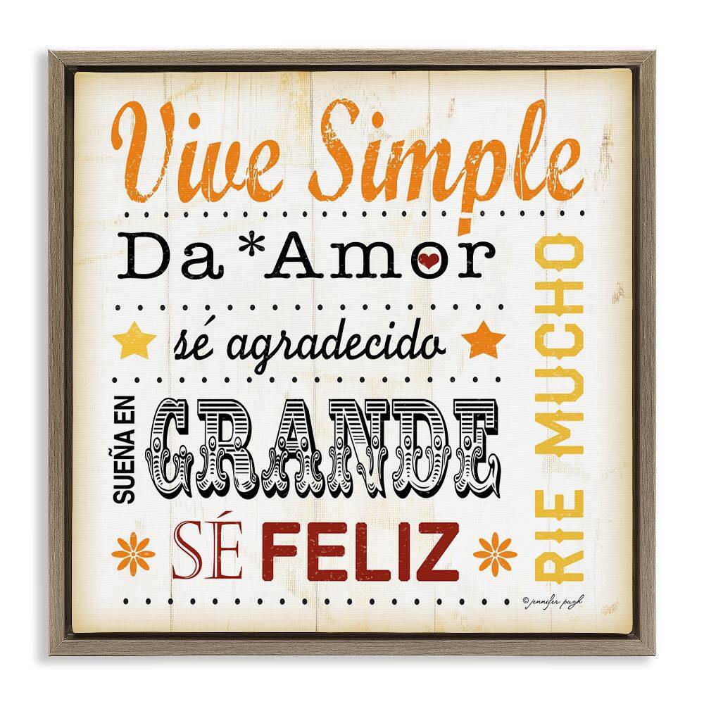 Daily Inspirations by Jennifer Pugh Brown Floater Frame Typography Graphic Art Print 25 in. x 25 in. price history on PriceWatchPro
