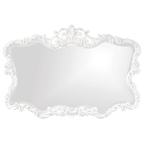 Medium Irregular White Beveled Glass Classic Mirror (27 in. H x 38 in. W)