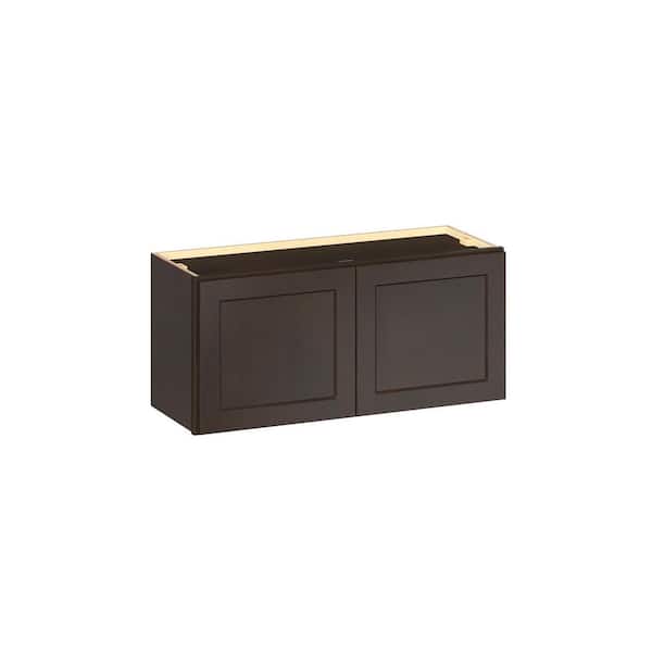Emerson Cocoa Wall Bridge 2-Door Ready to Assemble Kitchen Cabinet (33 in. W x 15 in. H x 12 in. D)