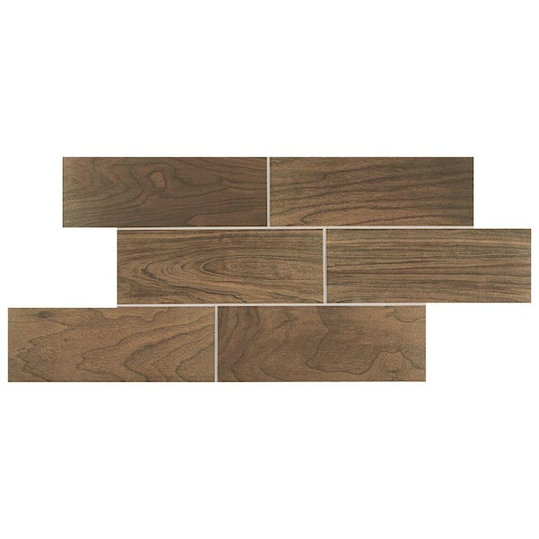 Daltile Parkwood Brown 7 in. x 20 in. Ceramic Floor and Wall Tile (10.89 sq. ft. / case)