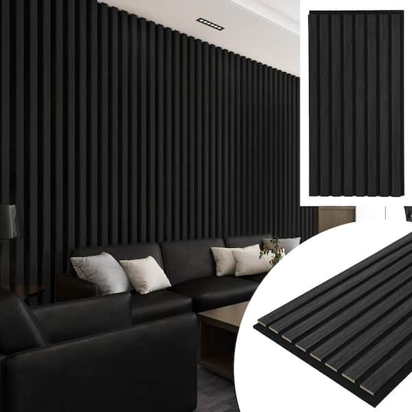 Art3dwallpanels 2/5 in. x 1 ft. x 2 ft. Black Charcoal MDF