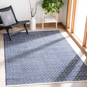 Boston Navy 8 ft. x 8 ft. Square Gradient Geometric Solid Area Rug