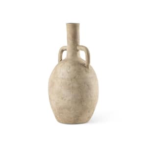 Zenni 6.1 L x 6.1 W x 12.0 H Warm Beige Ceramic Vase