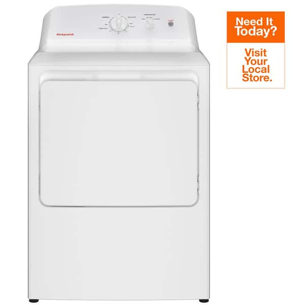 Hotpoint 6.2 cu. ft. vented Gas Dryer in White with Auto Dry