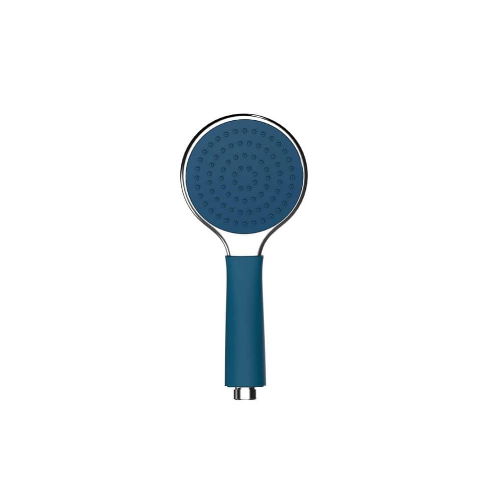 Wide Colorful Handheld Shower Head with Silicone Grip 6 Colors (Navy Blue)