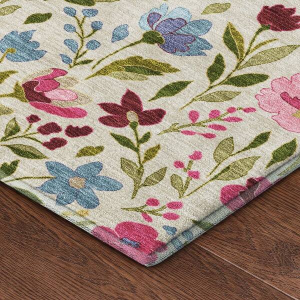 Mayfield Premium Machine Washable Abstract AMF2438 Linen 5 ft. x 7 ft. 6 in. Area Rug