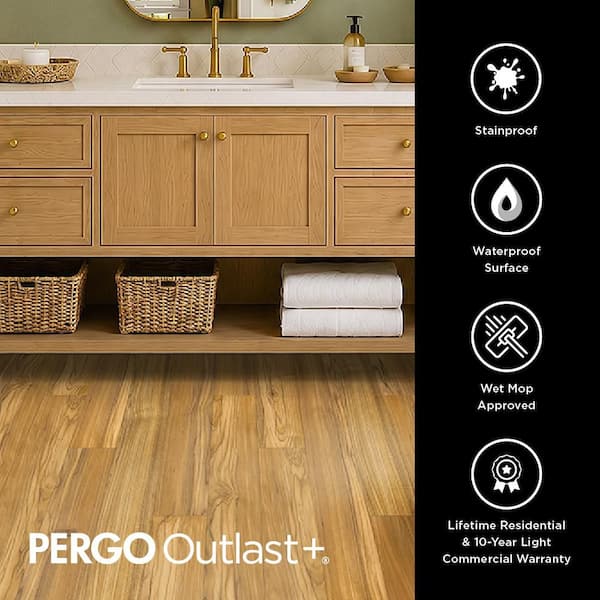pergo outlast plus vintage tobacco oak Outlast+ Pewter LF000848 (Home Depot) Flooring Review Vintage Tobacco Oaks cool neutral brown color with amber tones will fit in almost any home decor Luxury vinyl planks for waterproof