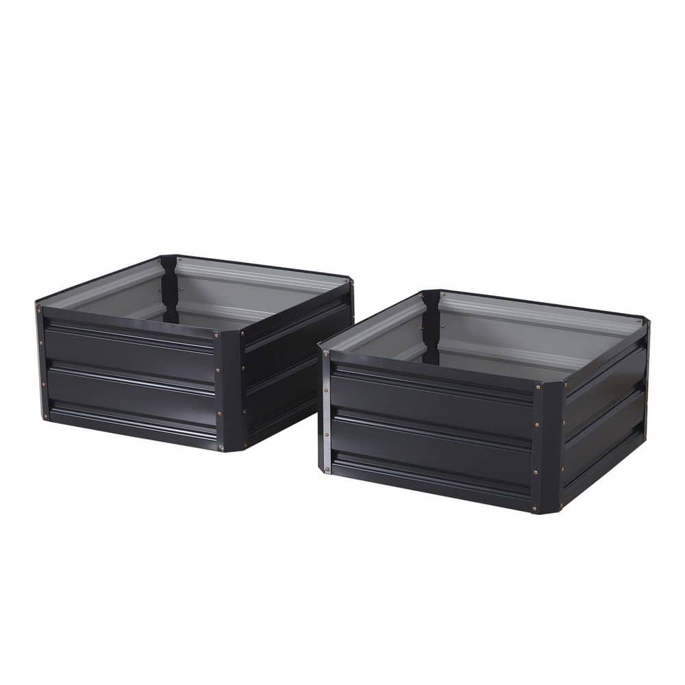 Galvanized Raised Garden Bed, Outdoor Steel Plant Planters with Safety Edging, Stock Tanks, Black (2-Pack) price history on PriceWatchPro