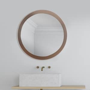 Round Gold/Copper Framed Vanity Bathroom Decorative Wall Mirror ( 20 in. H x 20 in. W )