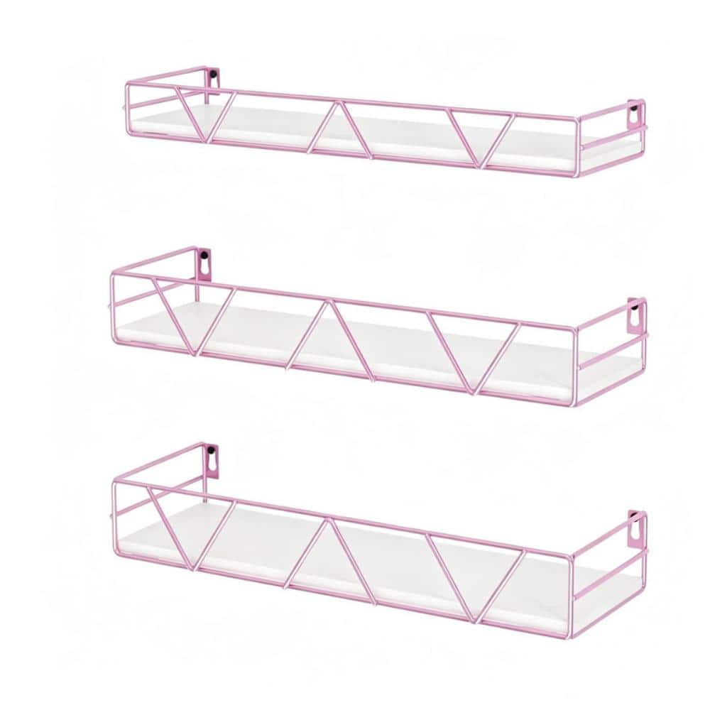 15.74-in. W x 5.11-in. D x 2.63-in. H Pink Ready-to-Assemble Floating Shelf