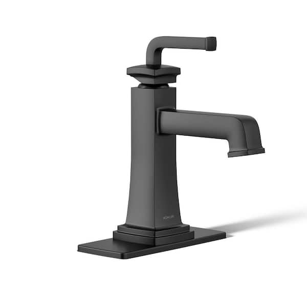 KOHLER Riff Single-Handle Single-Hole Bathroom Faucet in Matte Black