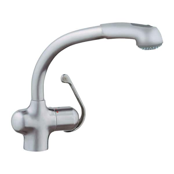 GROHE Ladylux Plus Single-Handle Pull-Out Sprayer Kitchen Faucet in Stainless Steel