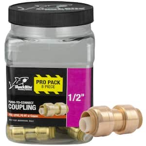 1/2 in. Push-to-Connect Brass Coupling Fitting Pro Pack (8-Pack)