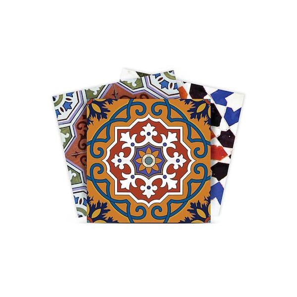 MI ALMA Multicolor AB2 5 in. x 5 in. Vinyl Peel and Stick Tile (24 Tiles, 4.17 sq.ft./Pack)