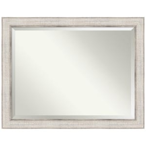 Trellis Silver 45.88 in. W x 35.88 in. H Wood Framed Beveled Bathroom Vanity Mirror in Silver