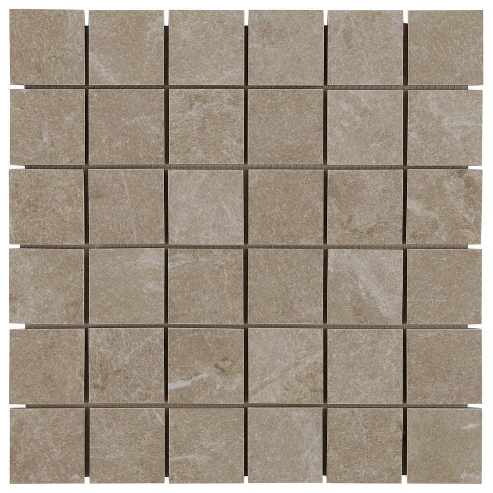 LithoTech Greige Beige 3.93 in. x 0.35 in. Matte Porcelain Mosaic Floor and Wall Tile Sample price history on PriceWatchPro
