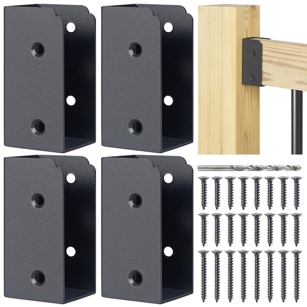 Afoxsos Stainless Steel Deck Railing Connector 2 x 4 w/ Hidden Design and Multiple Angle Use for Handrail End Connection 4 Pk