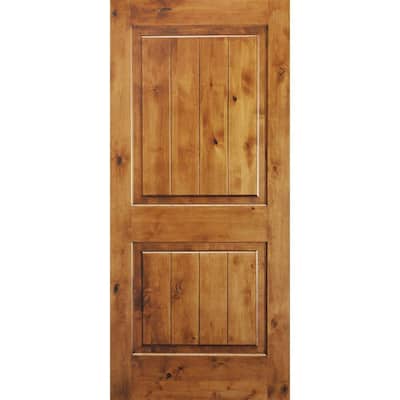 2 Panel Raised White Solid Wood Door w/ damaged edge 31-3/4"W x 80"H x 1-1/4"D