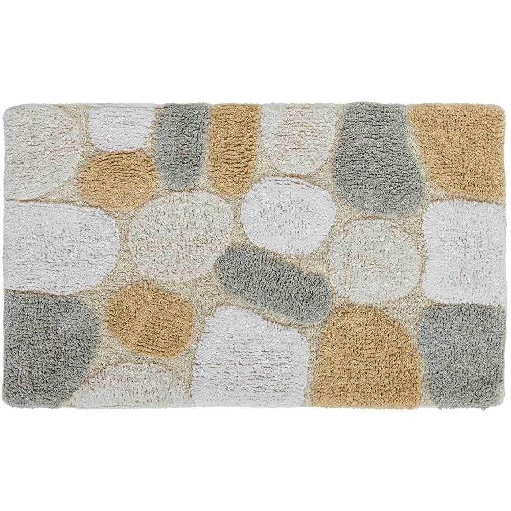 2pc Alloy Moroccan Tiles Bath Rug Set Gray - Chesapeake