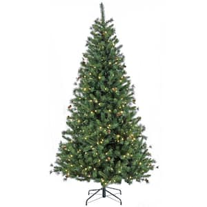 7.5 ft. Pre-Lit Cedar Spruce Artificial Christmas Tree with LED Lights