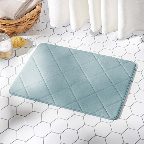 Home Dynamix Capri Haven Mint 20 in. x 30 in. Machine Washable Memory Foam Bath Mat, Green