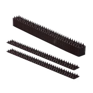 Outdoor Plastic Repellent Wall Defender Fence Spikes for Birds, 10 Pack Brown