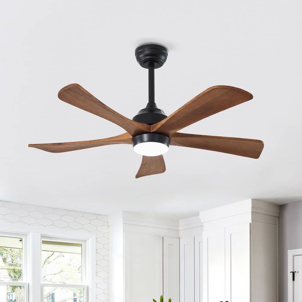 42 in. Modern Black Standard Downrod Mount Ceiling Fan with Dimmable LED Light and Remote Control for Living Room price history on PriceWatchPro