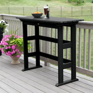 Lehigh Black Rectangular Recycled Plastic Outdoor Bar Height Dining Table