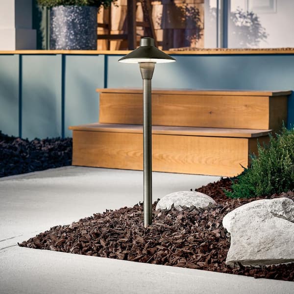 Low Voltage 6.75 in. Centennial Brass Hardwired Weather Resistant Path Light with No Bulbs Included
