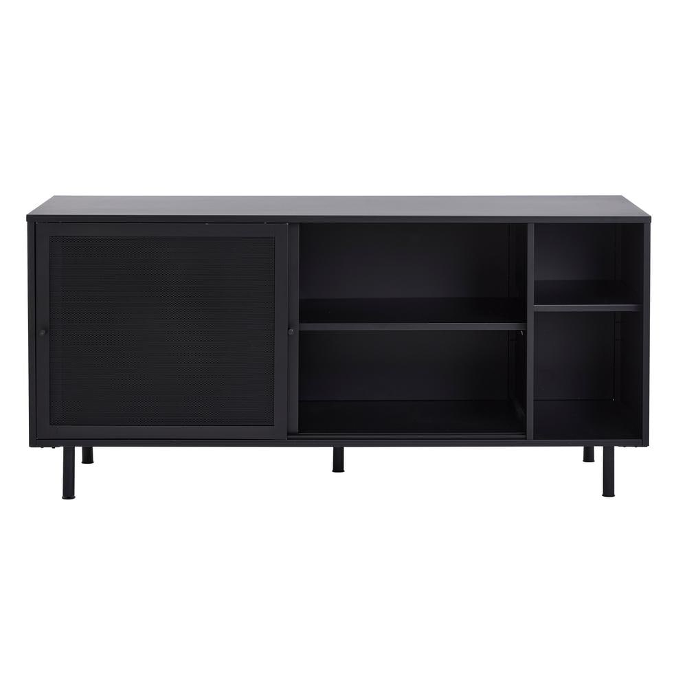 Black Metal Contemporary Sideboard with Mesh Panels